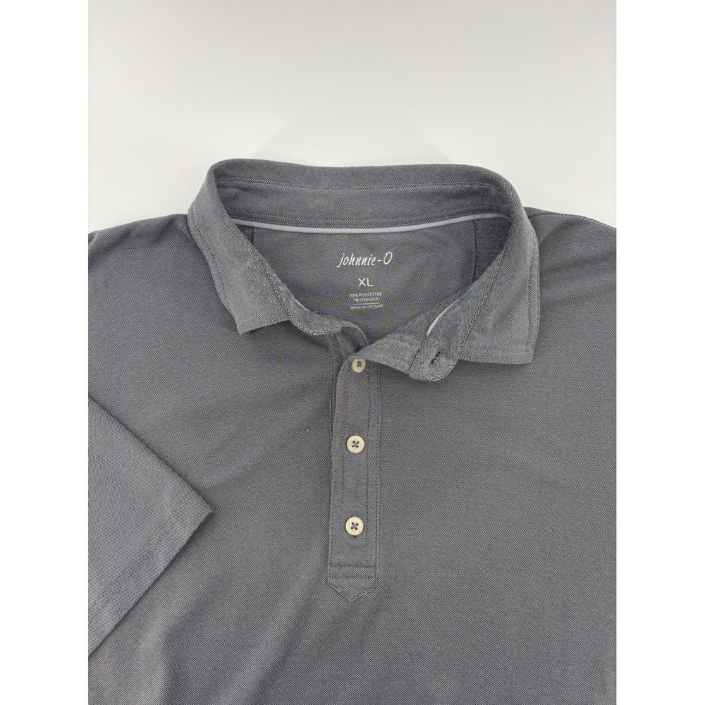 johnnie-O Polo Shirt Men's XL Gray Short Sleeve Performance Stretch